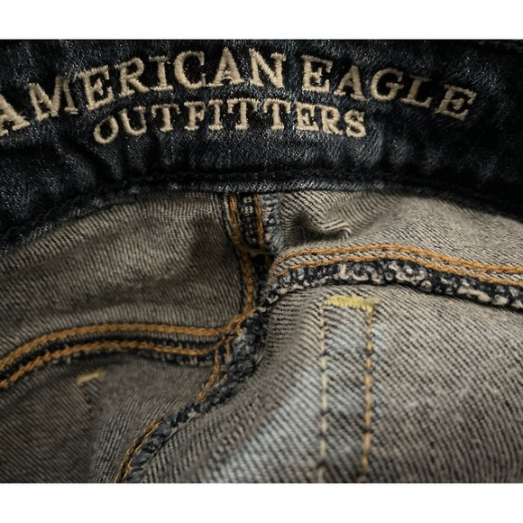 American Eagle Women Sz 6 Regular Skinny Stretch Blue Denim Jeans Measures 29x30 - Picture 4 of 5